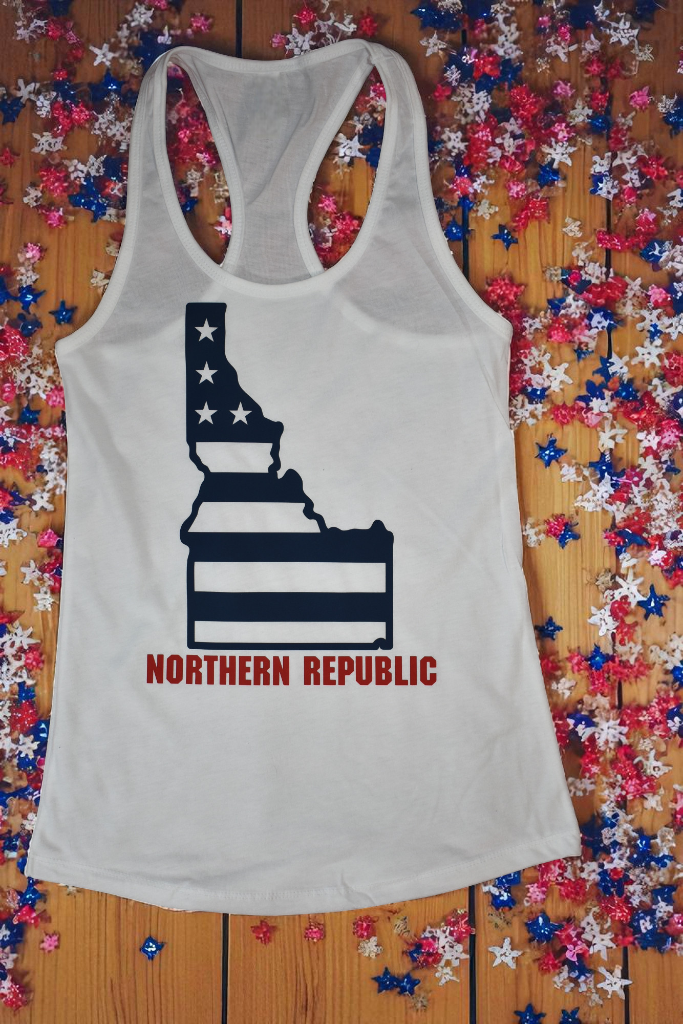 Ladies Idaho White Tank
